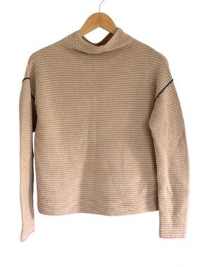 Lisa Todd Womens Tan Ribbed Knit Textured Sweater Size Small